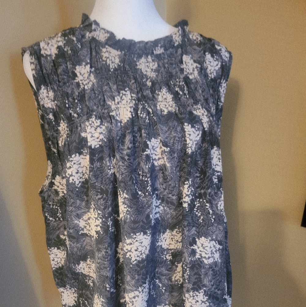 Joie Blue and White Patterned Blouse